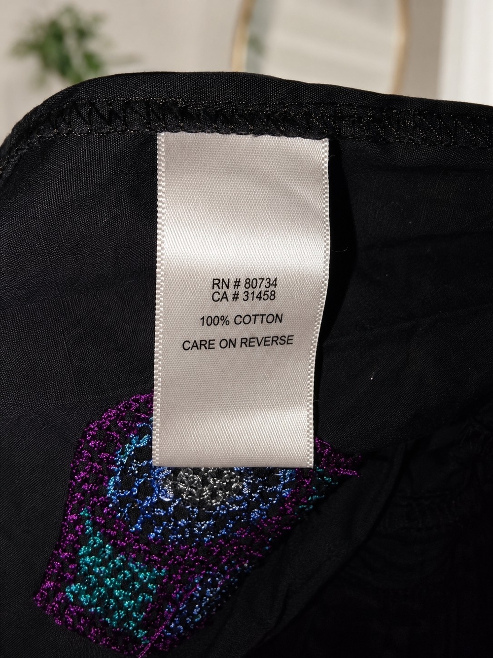 BCBGeneration Black Mini Dress with Purple & Blue Embroidery - Picture 6 of 8